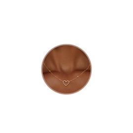 Zeffy Heart Necklace for Women 14k Gold Plated Cute Necklaces Trendy Open Heart Choker Necklaces Dainty Simple Gold Jewelry for Women Gifts
