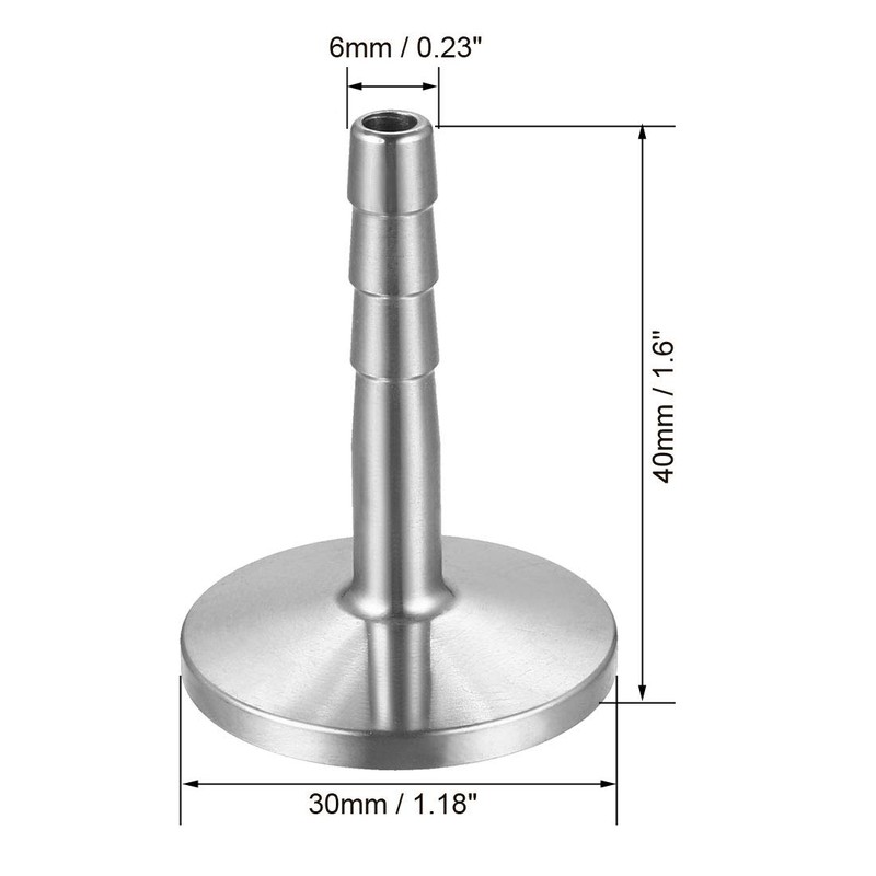 sourcing map Stainless Steel 304 KF16 Flange to 6mm Rubber