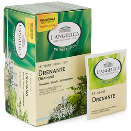 L'angelica, Tisana Drenante, Tisana Funzionale Che Favorisce il Drenaggio e L'Eliminazione dei Liquidi in Eccesso Grazie a Ortosiphon e Finocchio - Confezione da 18 Filtri