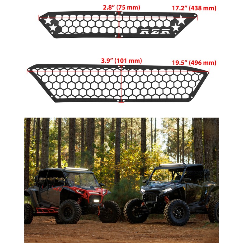 SAUTVS Aluminum Intake Grill Covers for Polaris RZR XP/XP 4