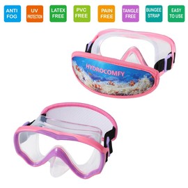 Swim Goggles Kids 6-14, Snorkeling Mask Fabric Strap,Youth Goggles Nose Cover Anti Fog