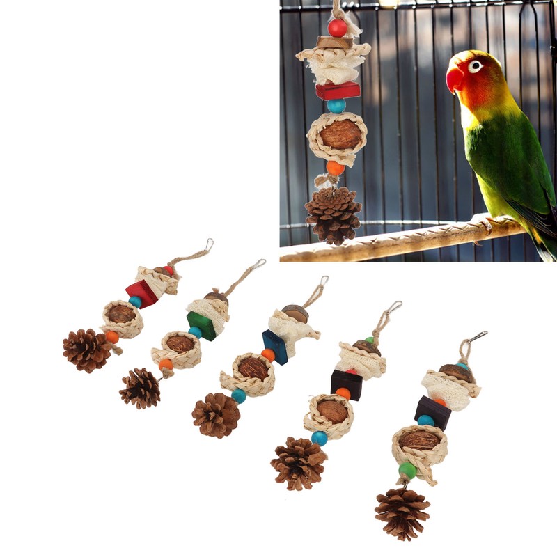 5PCS Parrot Chewing String Toy Relieve Boredom Bite Resistant Bird