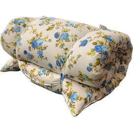 Danfuton Twin Floor Rolling Futon Mattresses, Cotton Shikifuton Mats 3x39x80 Rose Blue