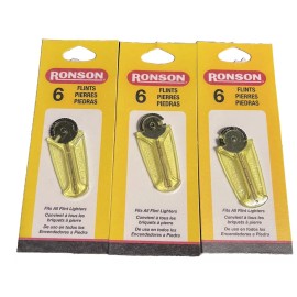 Ronson 6-Flint Dispenser (Single Card) Fits All Flint Lighters Lot Of 3 pack