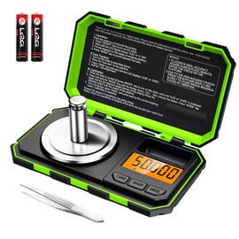 ORIA Digital Fine Scale, 50g/0.001g Milligram Scale, Mini Pocket Scales with 50g Calibration Weights & Tweezers, Tare Function, 6 Weight Units, for Kitchen, Experiments, Jewellery