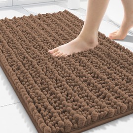 Smiry - Tapete de baño de 30 x 20 pulgadas, extra suave y absorbente de chenilla, parte trasera de goma antideslizante, lavable a máquina, tapete de baño de secado rápido, para baño, tina, ducha
