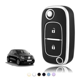TOOMUME Key Case TPU Car Key Case Fits Renault Trafic Twingo Kangoo Megane Clio Captur Modus Master Wind Smart Forfour Fortwo, Key Cover Protection Key Shell - Flip Key