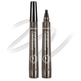 Eyebrow Pen Liquid Eyebrow Pencil - Professional Microblade Eyebrow Pen - Magical Precise Waterproof Brow Pen 4 Tipped Precise Brow Pencil Waterproof with a Micro Fork Tip Applicator (Grey Brown-04)