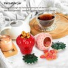 Tlence 2 Pack Ceramic Strawberry Jars, Strawberry Shaped Canisters With