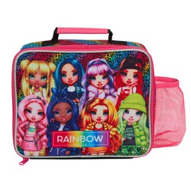 Rainbow High Lunch Bag with Side Bottle Holder Girls School Insulated Cooler Lunchbag