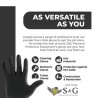 S&G Black Nitrile Gloves Latex Powder Free 5 Mil 200pcs