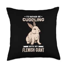 Rabbit Lover Design with Flemish Giant Throw Pillow