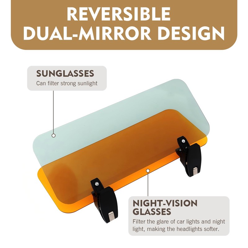 Opuweiy Sun Visor Extender for Car, Day and Night Anti-Glare