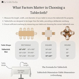 THE Unltd India Sky Blue 100% Cotton Square Boho Spring Tablecloth, Block Print Floral Table Cloth Linen for Dining, Parties, Wedding, Outdoors Home Decor 59 X 59 Inches 4 Seater