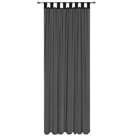 Megachest lucy Woven Voile Tab Top Curtain 2 Panels with ties (28 colors) (black, 56" wideX81 drop(W142cmXH206cm))