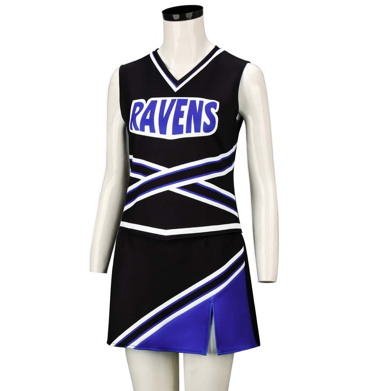 Torpwore Women's Cheerleading Uniforms Sleeveless Top Split Skirt RAVENS Uniforms