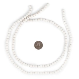 The Bead Chest Natural 6mm Wooden Beads in White for Jewelry Making Round Loose Wood Spacer Beads I Approximately 75 Beads