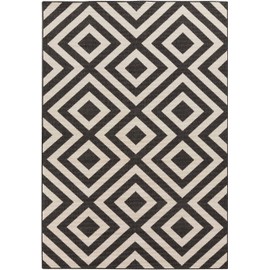 Hauteloom Spilsby Outdoor Area Rug - Outside Porch Patio Rug Carpet - Waterproof Rug - Black, Off White, Beige - 2'5" x 4'5"