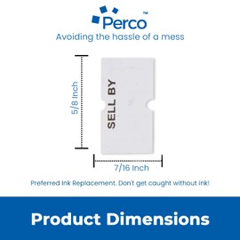 Perco Sell by 2 Line Labels - 1 Sleeve, 6,000 "Sell by Labels for Perco 2 Line Date Guns