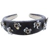 Motique Accessories Beautiful Wide Velvet Headband With Sequin Flowers For