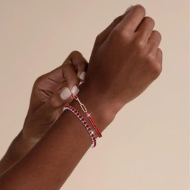 Red Tennis Bracelet Dainty Gold Tennis Bracelets Adjustable Silver Rhinestone Bracelets for Women Gifts for Christmas Prom Jewelry Stocking Stuffers