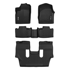 MAXLINER Floor Mats 3 Row Liner Set Black for 2013-2016 Dodge Durango with Front Row Dual Floor Hooks and 2nd Row Bucket Seats