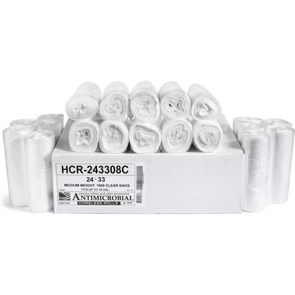 Aluf Plastics High Density Trash Bags, 16 Gallon, 1000 Count,