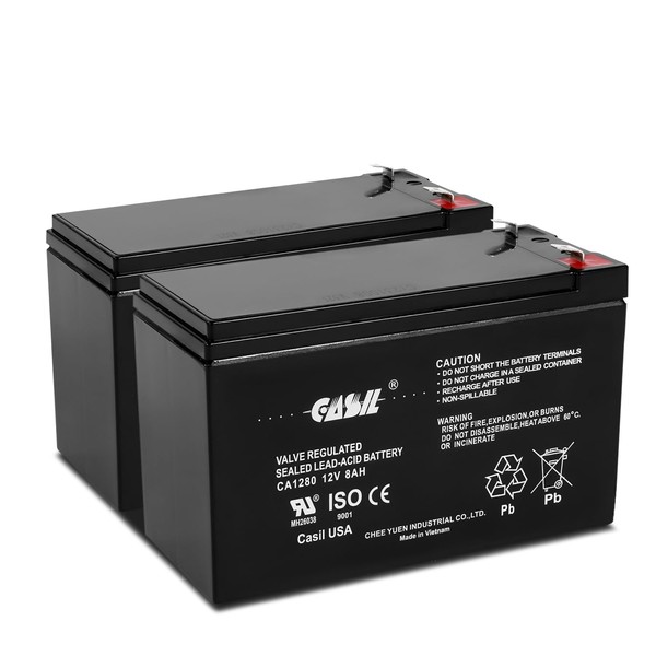 Casil 12V 8Ah Replacement Battery Compatible with APC Back-UPS ES BE550G 2 Pack (I)