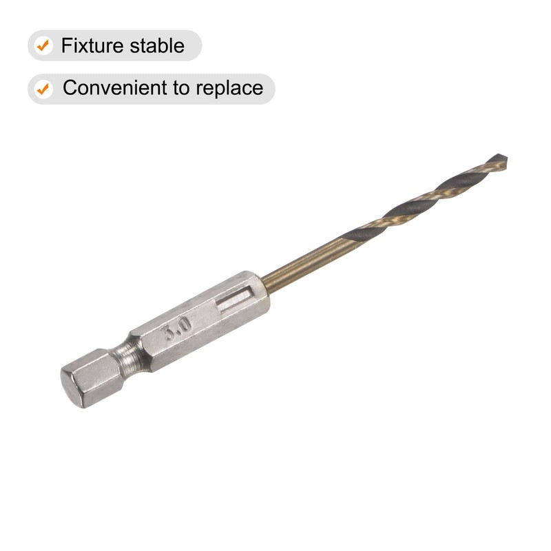 sourcing map High-Speed Steel Spiral Drill Bit 3 mm Diameter