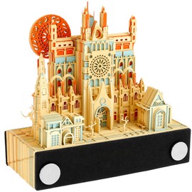 3D Art Memo Pad Creative Forest 3D Desk Note Pad with Pen Holder Acrylic Cover Tear-Away 3D Calendar Notepad Paper Carving DIY Ornament 3D Memo Pad for Home Office Desktop Decoration Gift(D)