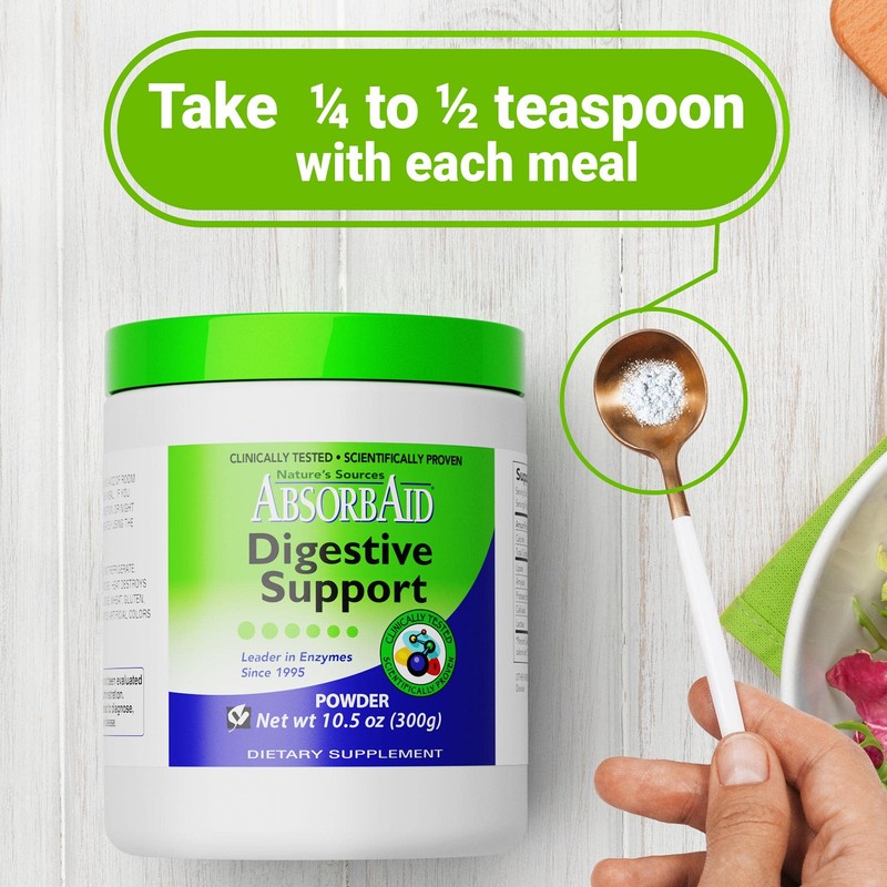 AbsorbAid Digestive Enzymes 300 Grams, Proven to Increase Vital Nutrient