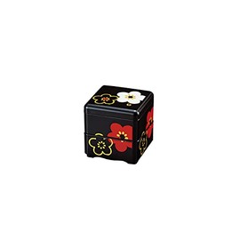 Tatsumiya Bento Box Mini Jyubako with Black Floral Plum Pattern "Motenasheya" 575279
