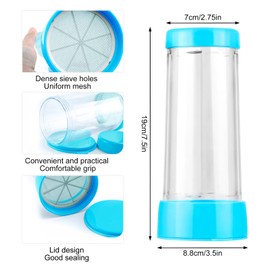 Yueser Powdered Sugar Shaker, 2 Pieces Flour Sieve Powdered Sugar Mill Cocoa Shaker Powder Sugar Sieve Dusting Sugar Mill Powder Shaker Cocoa Powder Shaker Powdered Sugar Mill Flour Shaker with Lid