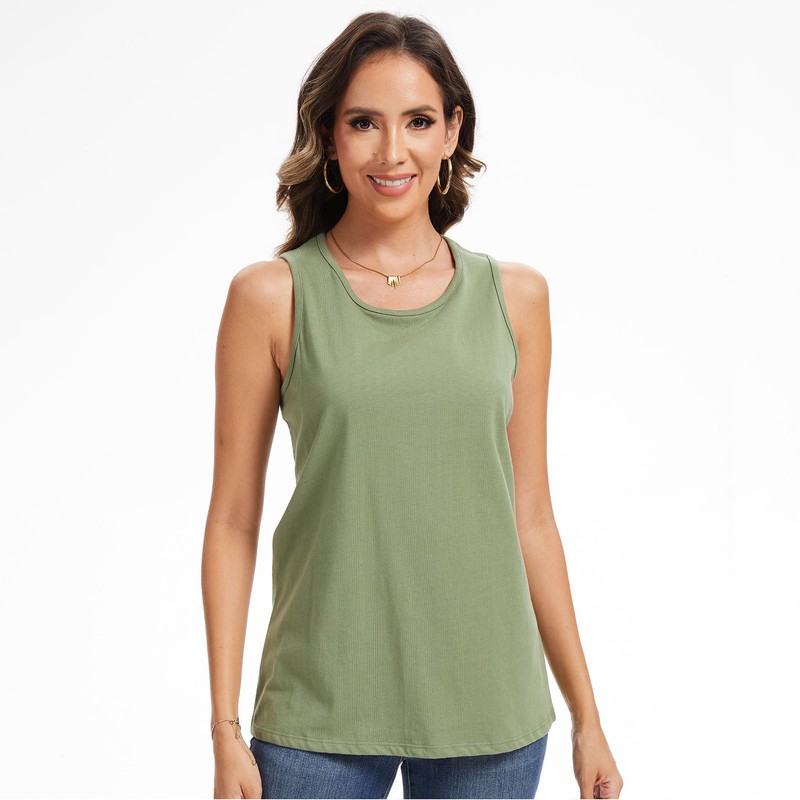 The Essentials Wardrobe Ladies TEW 3 Pack Vest - Khaki