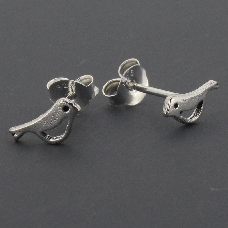 Touch Jewellery 925 Sterling Silver Tiny Bird Earrings