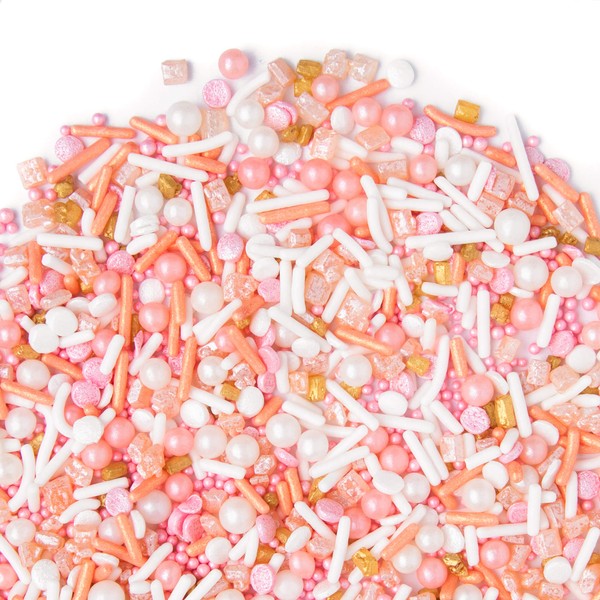 Sweets Indeed Sprinklefetti Rose Gold Sprinkle Mix - Gluten-Free Metallic Sprinkles for Baking - Cupcake and Cake Topper - 8 Ounces
