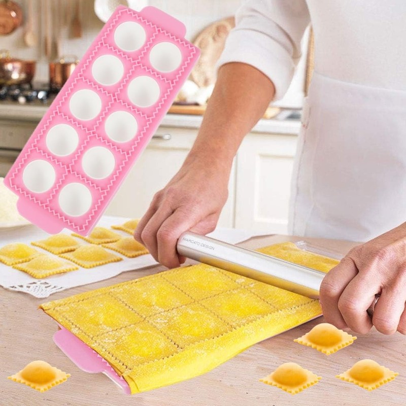 Kovcfon Mould for Round Ravioli Italian Ravioli Trays Mold Ravioli