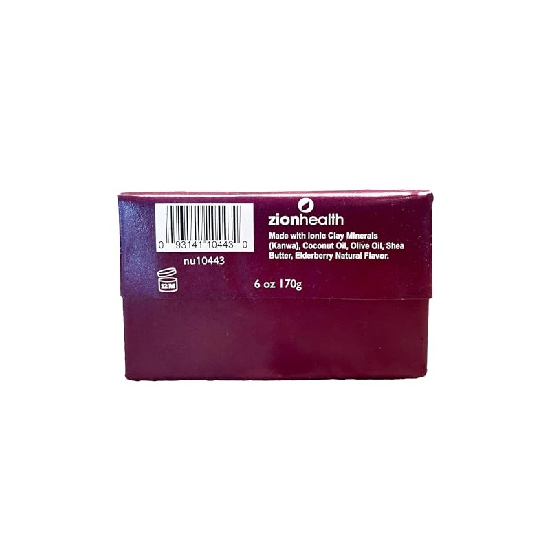 Zion Health Clay Soap Elderberry 6 oz Bar