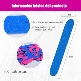 Paquete de 300 piezas limas de uñas desechables de doble cara para manicura y pedicura (grano 180/240)