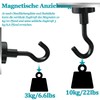 MIN CI 14pcs Black Magnetic Hooks Heavy Duty 22lbs, Neodymium