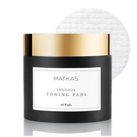 MATKAS - Almohadillas de tóner exfoliante coreano glicólico+ácido láctico, 60 unidades | Glycolic Acid Peel, Pore Tightening BHA + AHA Face Toner Pads