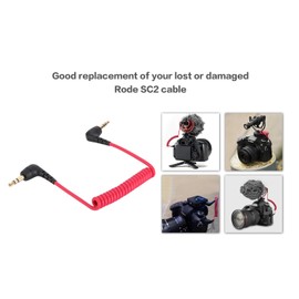 UNCLE LIGHT Replacement SC2 Coiled Microphone Cable for Cameras Video Recorders, 3.5mm Stereo TRS Male to 3.5mm Male Stereo TRS Adapter, Compatible with Canon Nikon DSLR SLR Camera etc