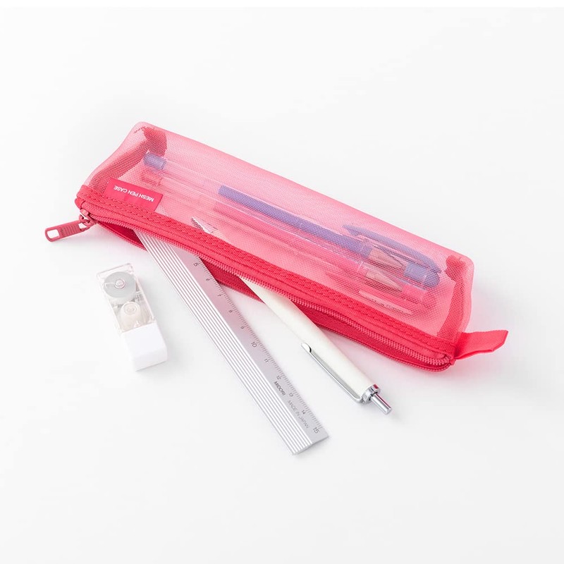 DESIGNPHIL 41830006 Midori Pen Case, Mesh Pen Case, Pink A