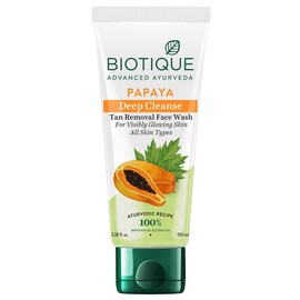 Biotique Bio Papaya Visibly Flawless Skin Face Wash, 100ml I All Skin Type I Dissolve Dead Surface Cells, Unclog Pore Openings | Biotique
