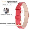 Classic Red Leather Dog Collar for Small Medium Large Dogs