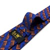 [S&W SHLAX&WING] Men's Necktie Pocket Square Blue Copper Tie Set