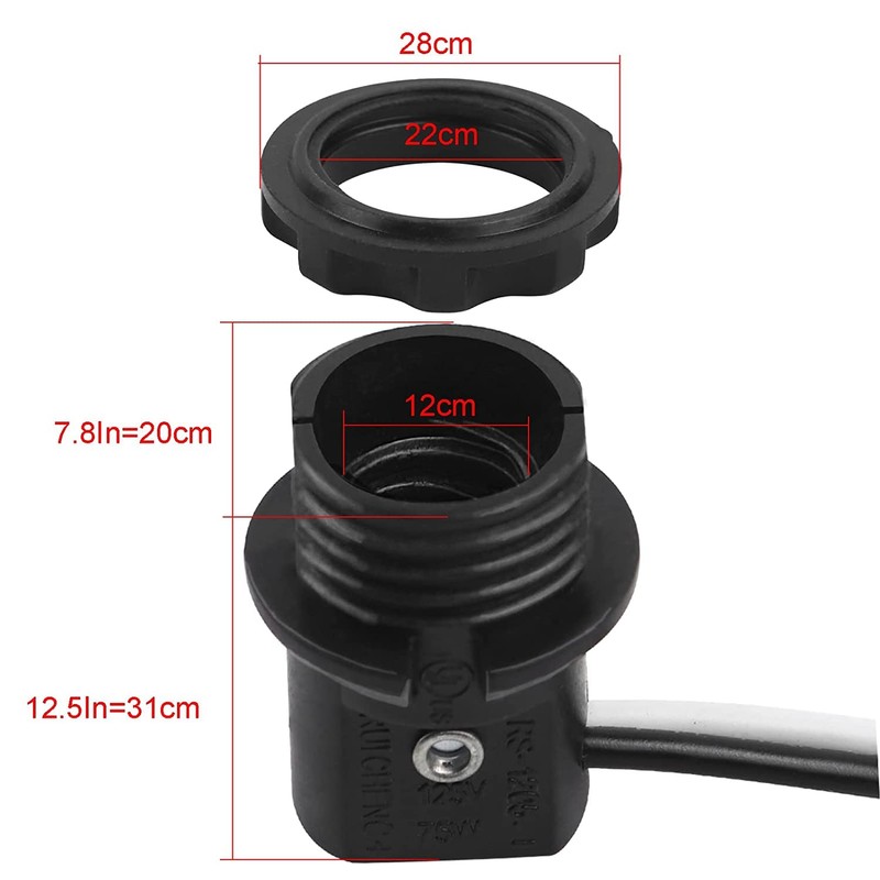 Zoucsj 6 Pack LP1970 Phenolic Candelabra Base Socket E12 Light