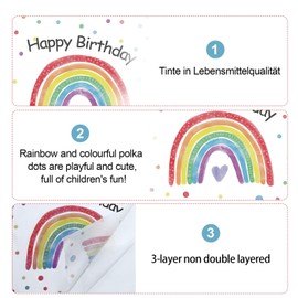 36 Stück Regenbogen Servietten Geburtstag,3-Lagig Happy Birthday Servietten Tischdeko Geburtstags Papierservietten Regenbogen Deko Mädchen Jungen Party Dekoration Napkins 33 x 33 cm