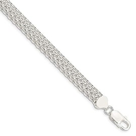 FB Jewels Solid 925 Sterling Silver Mesh Bracelet