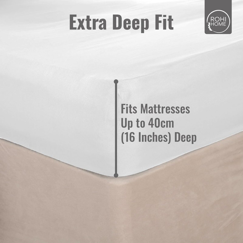 Rohi 16"/40cm Extra Deep Fitted Sheets King Size – Soft